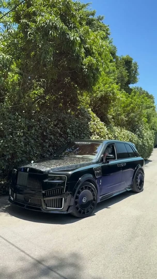 Black Rolls-Royce under trees